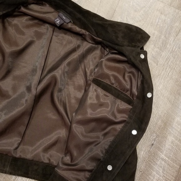 🍺EUC🍺 H&M DARK BROWN SUEDE BLAZER JACKET - Picture 4 of 8